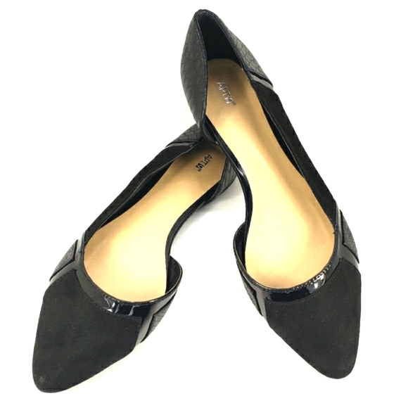 Apt. 9 Swiss Black Faux-suede/Leather, Slip On Pointy Toe Flats. Women's 7.5M - Picture 5 of 12
